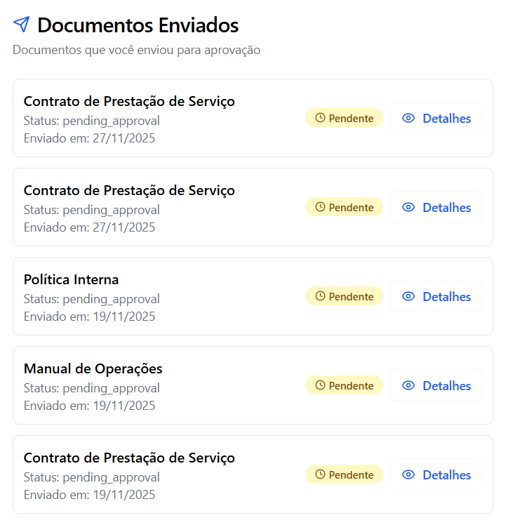 Fluxos de aprovação configuráveis